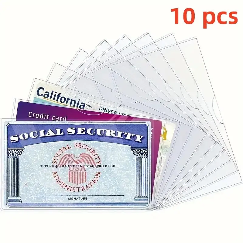 PVC Medicare Card Protector, 10pcs Transparent Waterproof PVC Material, Durable Scratch-Resistant Design, Easy-To-Insert Card Holders for Wallets, Business Card Holder
