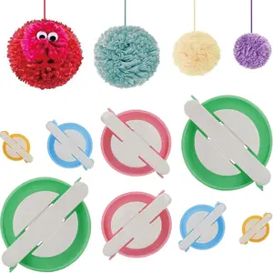 Pom pom Maker, 2 Set 4 Sizes Pom-pom Maker Fluff Ball Weaver  Craft DIY  Knitting Craft Tool Set for  and Adult