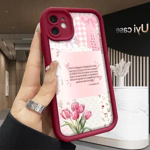 Pink Gingham Soft Case for iPhone 17 Air 16 Pro Max 15 Plus 14 13 12 11 X Shockproof Drop Protection Rugged Durable Silicone Cover Anti-Scratch Festive Design