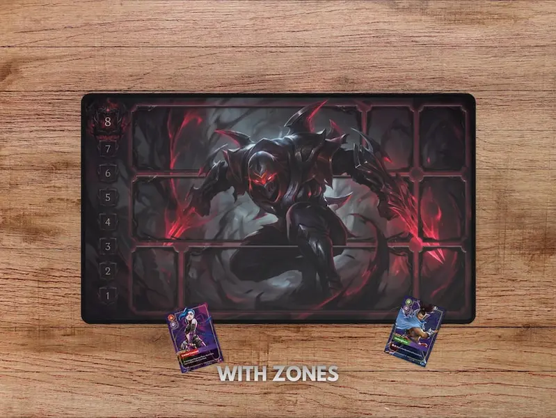 Zed Riftbound Mousepad Playmat - With Themed Zones, Zed Playmat for Riftbound TCG, Playmat With Zones, Lol TCG, Zed Riftbound Mat