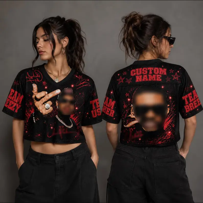 Personalized R&B Tour 2026 Croptop Jersey, Custom Name Two Legends Crop Top, Hip Hop Concert Merch, RNB Music Fan Gift Shirt