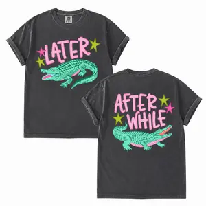 Comfort Color Later After While Alligator T-Shirt, Funny Southern Graphic Tee, Cute Retro Gator Shirt, Trendy Comfort Colors Summer Gift - KEVIN HOUSTO SHOP