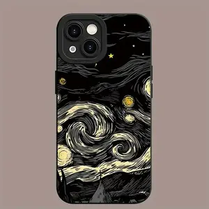 Van Gogh 'Starry Night' Artwork: Angel Lens Cap, compatible with iPhone 17/16/15/14/13/12/11/X/XS/XSMAX/16E/12.13MINI, drop-proof and scratch-resistant, a holiday gift for friends, family, and yourself