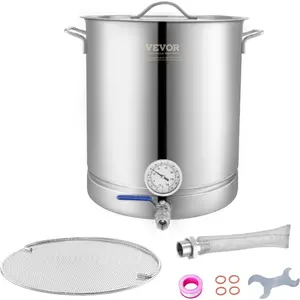 VEVOR Brew Kettle 5 Gal, Brewing Pot Stainless Steel, Brew Kettle Pot for Beer Brewing with FilterFilter Tray, Tri Ply BottomVEVOR Super Brand Day
