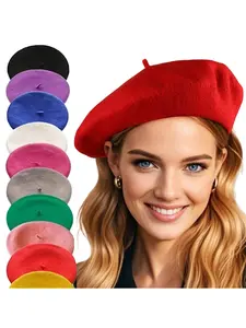 Unisex Beret, Solid Color Classic Knit Hat, Perfect for Winter Wear, Stylish Painter's Beret for Women and Men, Cozy and Versatile Accessory