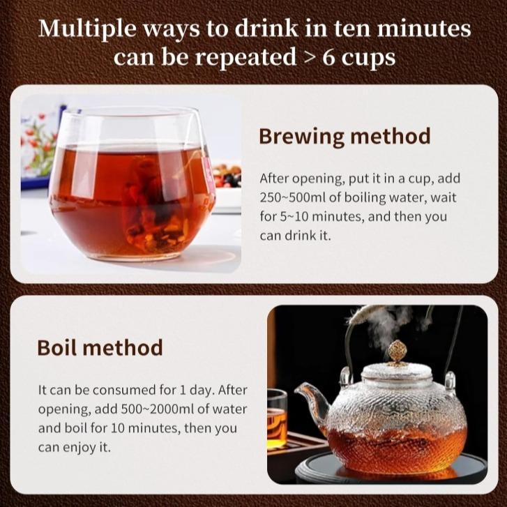 Ginseng Five Treasure Tea, Kidney Tea Formula Ginseng RedDate Natural Herbal Kidney Cleansing for Men Women, te de riñon Saludable Organica Health Beverage