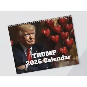 Trump 2026 Wall Calendar Planner Funny Gift for Secret Santa White Elephant Gag Gift Yankee Exchange Monthly Planner Layout Yearly Schedule High-Quality Paper Stock