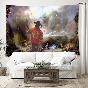 Rapper Album Cover Jungle Art Wall Hanging Tapestry, Tapestry Wall Mural, Cool Stuff for Your Room Dorm, Funny Tapestry and Flags for College Dorm Room, Teen Boy Room Decor for Guys, Youth Poster Tapestry, 79×58 Inches for Teen Boys