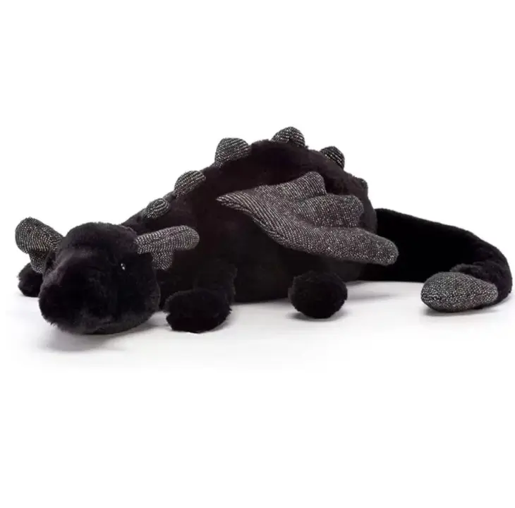 Jellycat Onyx Dragon (50 cm) – Black dragon plush toy with shimmering wings; a soft stuffed animal gift.