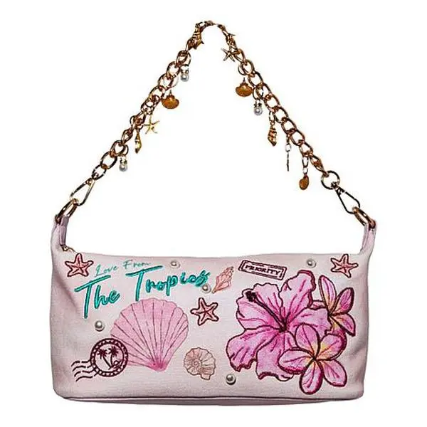 DiFerdinando Embroidered Tropical Shoulder Bag