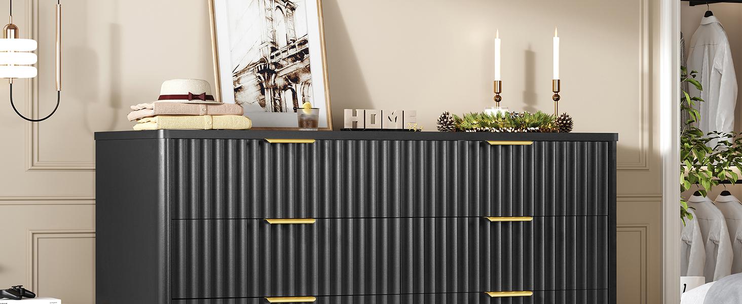 Black Summergarden 63" Wide Modern Bedroom Dresser - 9-Drawer Chest of Drawers with Metal Handles, Cupboards Storage Cabinet Organizer for Bedroom, Living Room, Multiple Storage Drawers,dorm essentials,home decor campingessentials Black Summergarden 63" Wide Modern Bedroom Dresser - 9-Drawer Chest of Drawers with Metal Handles, Cupboards Storage Cabinet Organizer for Bedroom, Living Room, Multiple Storage Drawers,dorm essentials,home decor campingessentials