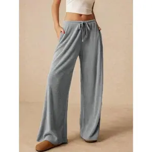 Ladies' high waisted wide leg pants, elegant pleated design, fashionable and loose bottom pants, suitable for all seasons, comfortable and versatileRAIMENTRY