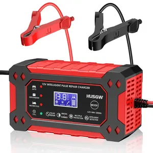 12V 6A Car Battery Charger, Smart Car Battery Charger, Cold & High Temperature Resistant Intelligent Pulse Rep Air Charger, Battery Repair Tool, Automotive