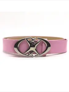 Y2K Punk Style Belt with Moon Star Cross Metal Buckle, Vintage Gothic PU Leather for Men Women Jeans Decoration