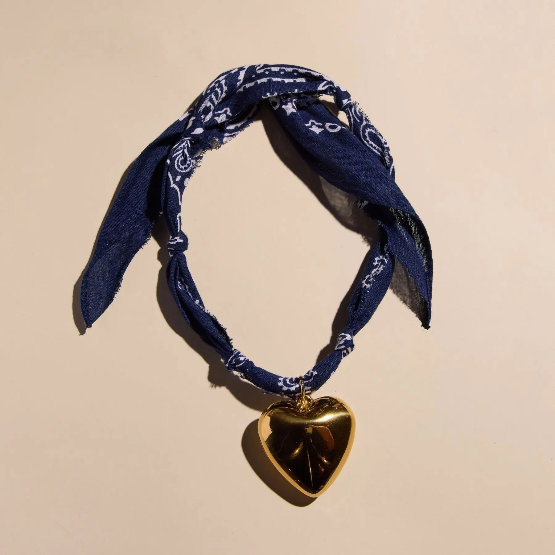 Navy Bandana Charm Necklace