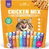 Beloved Pets Creamy Lickable Cat Food Wet Squeeze Tubes - Chicken & Seafood Fish Mix, Liquid Snacks with Hydration Boost, Medicine Hide, Urinary & Skin Care Support, Multivitamin for Cats (20 Sticks)
