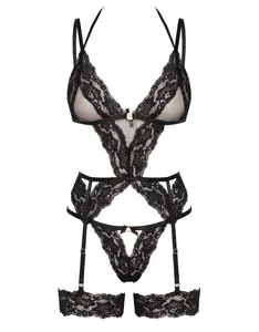 Leg Avenue French Kiss Lace Cami Garter Matching Lingerie Set