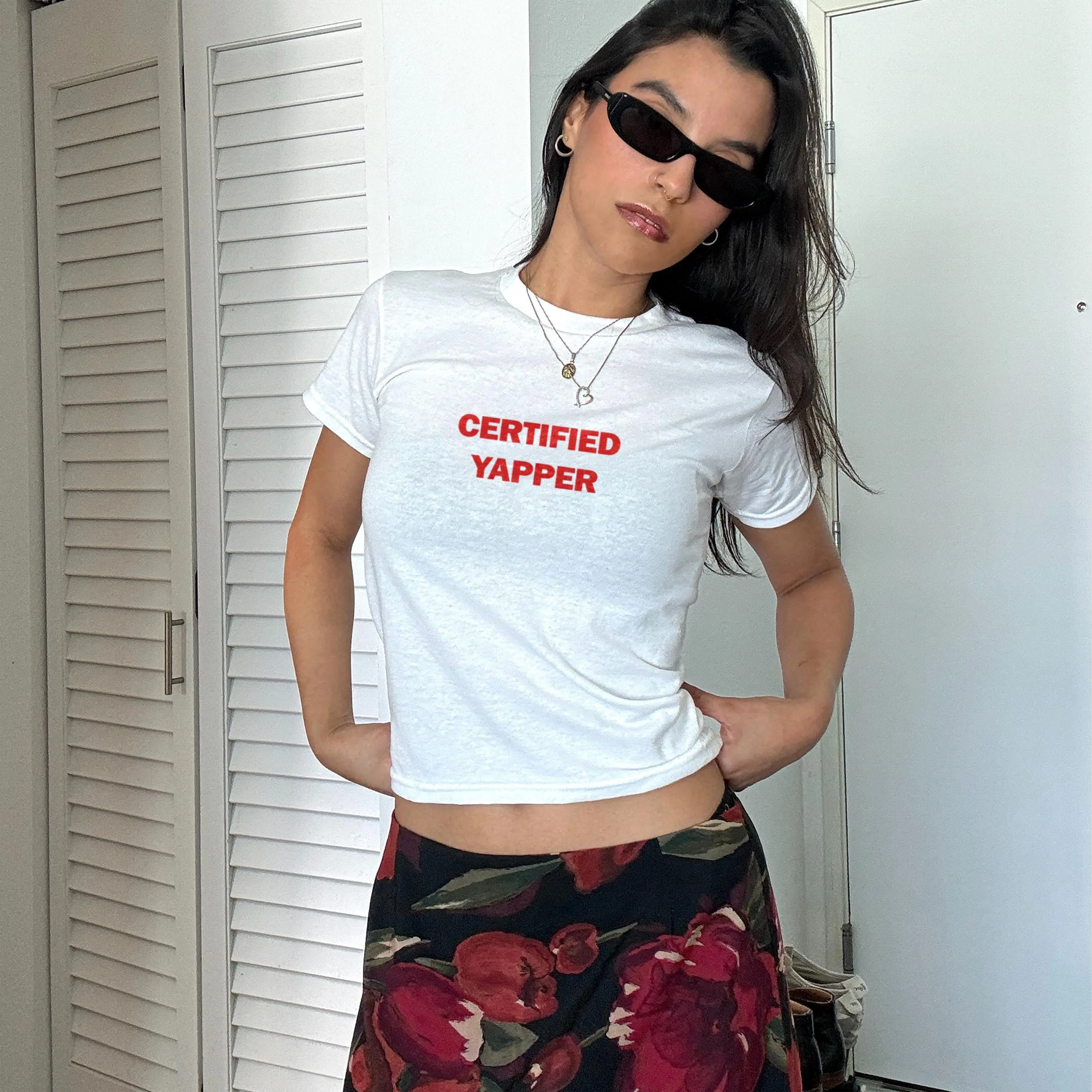 Certified Yapper Baby Tee Funny Shirt Y2k Shirt For Women Custom 90s Graphic T Shirt Gifts For Her Coquette Baby Tee Yap Shirt Brain Rot Tee