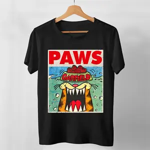 Garfield Paws Jaws P arody Humor Movie Tv Show Film Funny Gift for Men Women Girls Unisex T Shirt Gift ideas