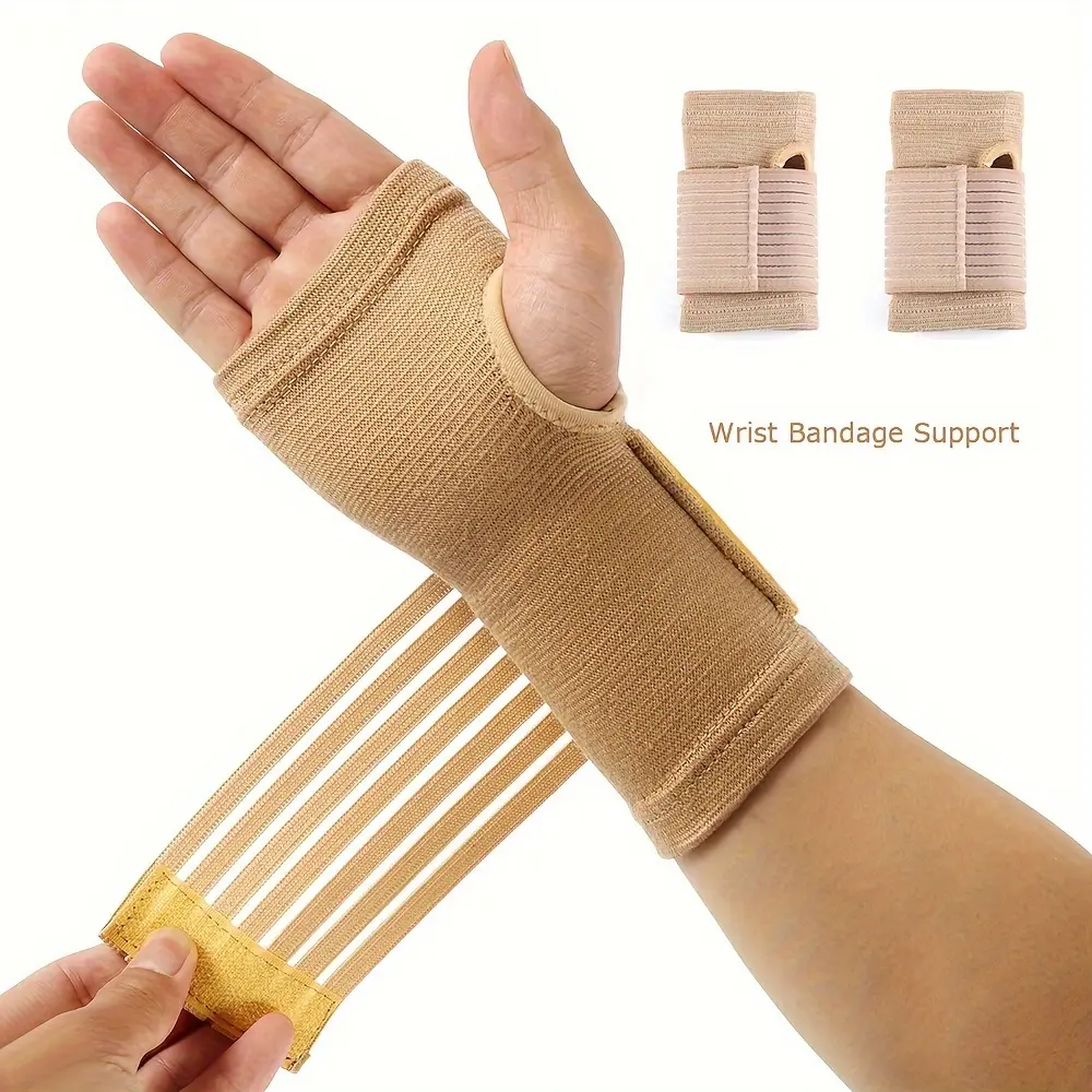 1 Pair/2 Pair Adjustable Wrist Support Brace for Men & Women, Compression Wrist Sleeve with Thumb Support, Breathable Elastic Wrist Wrap for Gym Workout, Weightlifting, Typing, Sports & Daily Use Outdoor
