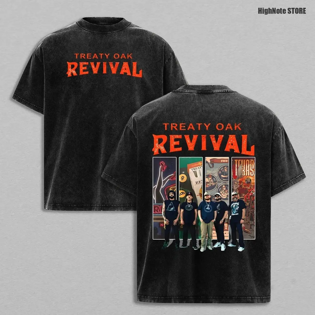 Treaty Oak Revival Vintage Acid Washed T-Shirt – Oversized Graphic Tee, Country Rock Band Shirt, Texas Music Aesthetic Streetwear, Retro Tour Style Design, Casual Soft Cotton Unisex Top, Men Women Wear, Gift for Treaty Oak Revival Fans UBO