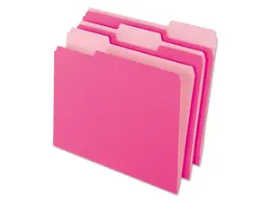 Pendaflex Interior File Folders 1/3 Cut Top Tab Letter Pink 100/Box 421013PIN