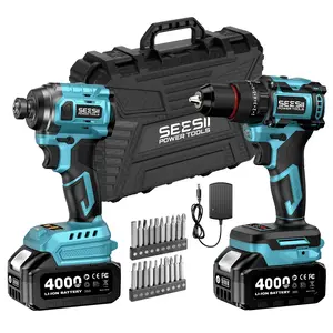 SEESII 3/8'' Brushless Cordless Drill and 1/4'' Impact Driver Combo Kit with 2 Batteries, 21V Max Electric Brushless Power Tool Set with Fast Charger fathersdaygift SEESII 3/8'' Brushless Cordless Drill and 1/4'' Impact Driver Combo Kit with 2 Batteries, 21V Max Electric Brushless Power Tool Set with Fast Charger fathersdaygift