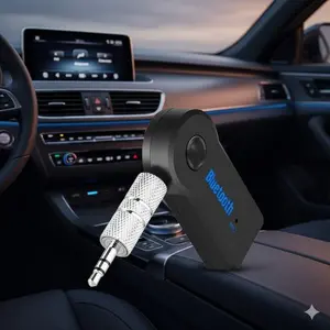 Universal Bluetooth Car Audio Adapter with AUX 3.5mm, Hands-Free Calling & Wireless Music Streaming - Upgrade Your Car Stereo with Easy Phone Connectivity