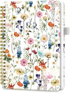Undated Weekly Planner, Weekly To Do List Notebook with Goal & Habit Tracker Organizer, A5 Weekly Planner Notebook with Spiral Binding, 6.1" x 8.2" - Floral
