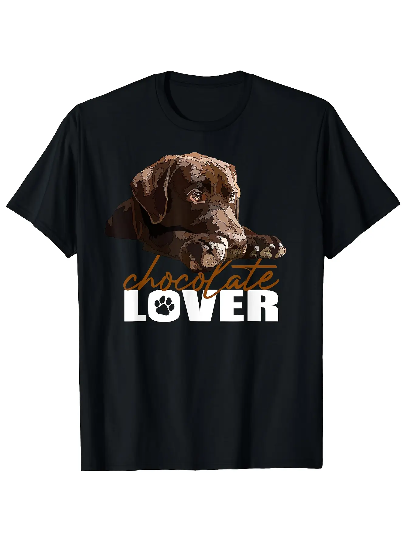 Chocolate Labrador Lover's T-Shirt - Cute Brown La unisex soft cotton short sleeve t shirt, vintage graphic casual tee for men women teens, perfect birthday holiday gift for camping travel gym daily street  wear