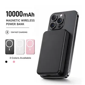 Magnetic Wireless Power Bank 10000mAh, 15W Fast Charging Slim Portable Charger for iPhone12-17 Chargeable