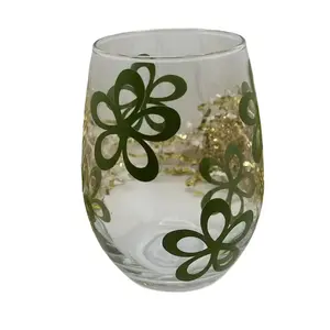 Coquette Wine Glass Set with Pink Bows and Hearts, Cherry with Ribbons & White Hearts, Ideal for Valentine's Day Gifts