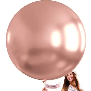 PartyWoo Rose Gold Balloons 4pcs 36 Inch Metallic Chrome Rose Gold Balloons for Wedding Anniversary Sweet 16 Baby Shower Bridal Shower Bridgerton Floral Birthday Party Decorations Rose Gold-G107