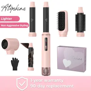 ATOPSKINS 5-in-1 Air Styler: non-aggressive styling & Ultra-Lightweight(The attachments are made of plastic),ZeroHeat Damage (230°F) for Non-Aggressive Styling