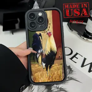 Soft Case for iPhone 16 E 15 Pro Max Plus 14 13 12 11 X XR Mexican Heroes Day Cockfight Printed TPU Rubber Full Lens Guard Durable Smartphone Cover for