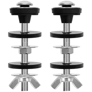 2 count Universal Tank to Bowl Bolt Kit, Heavy Duty Toilet Tank  Replacement Kit, Stainless Steel Toilet Seat Screws and  Rubber Washers
