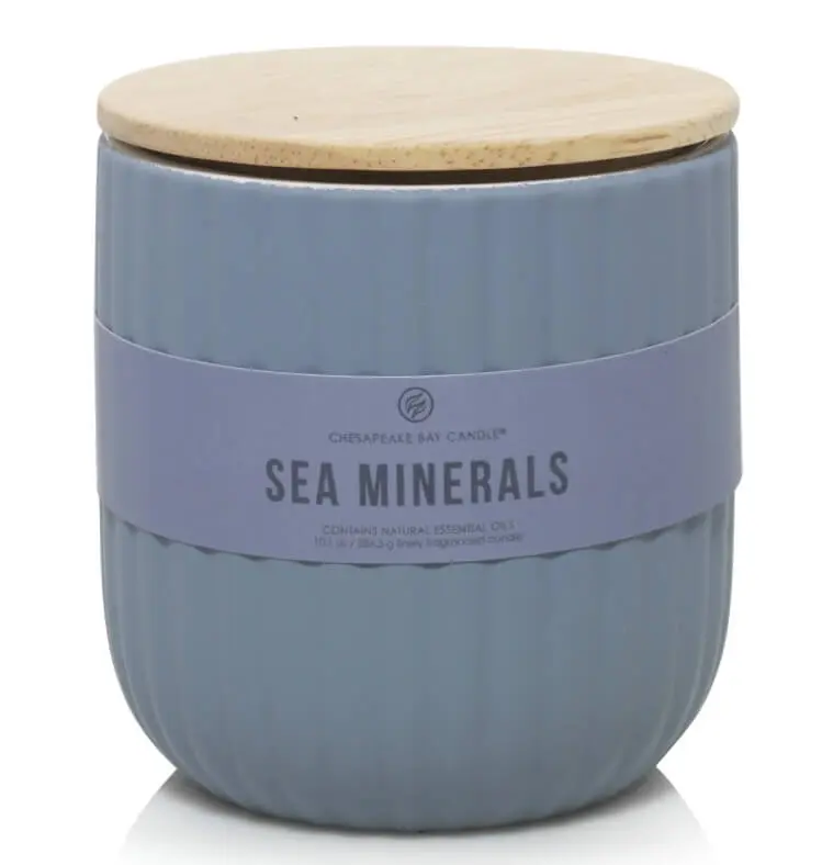 Chesapeake Bay Candle® Ribbed Glass Neutral Lodge Nautical 10.1 oz Medium Wax Jar Scented Candle - Natural Coastal Woody-Moss Aroma, Floral-Infused, Bedroom Home Decor, Gifting Air Freshener