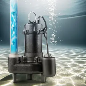 fathersdaygift VEVOR Submersible Sewage Pump, 1/2 HP, 4800 GPH Cast Iron Sewage/Effluent Pump with Automatic Tethered Float Switch, 2-Inch NPT Discharge, 120V, 20 ft Max Lift, for Basement, Septic Tank, Residential