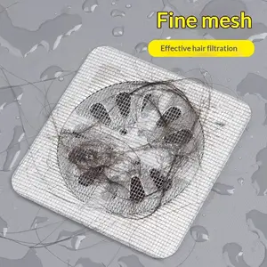 100pcs Disposable Hair Filter Mesh, Bathroom Drain Cover, Kitchen Anti-Clog, Cockroach Proof Floor Drain Patch, Hygienic Shower Guard
