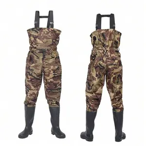 Breathable Waterproof 2-Ply Stocking Foot Chest Waders, 4 Seasons Fly Fishing Waders for Men & Women