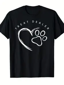 Men's  Unisex Dog Lover T-Shirt - Retro Paw Print