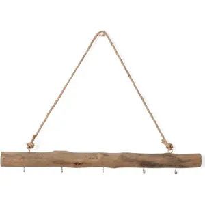 15-Inch Driftwood Wall Hanging  Hanger - Rustic  Logs Hanging Branch Decor with 5 Hooks, Handcrafted from  Drift  Pieces for Crafts (Rustic)