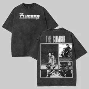 The Climber Manga Washed T-Shirt, Graphic Tee, Vintage Cotton unisex graphic tees 90s Top streetwear Menswear 313 6RX
