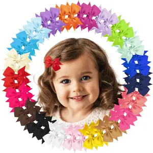 Hair Clips for Girls - 42 count Fully Lined Hair Bows,  Clips in 21 Color Pairs for , , and Teens