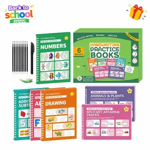 Back to School Preschool Learning Kit | Magic Reusable Writing Practice Books with Pen, Alphabet Numbers Math Drawing Activities, Kindergarten Educational Materials, Fine Motor Skills Practice, Classroom Learning Supplies & Early Education Gift Ages 3-6