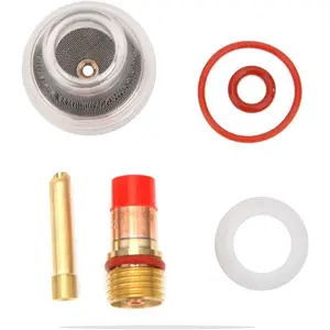Tig Welding Gas Lens, Tig Welding Nozzle Cup Tig Torch Glass Cup Tig Welding Cup Fluid Nozzle Set Tig Welding Accessories for TIG-17/18/26(2.4MM)