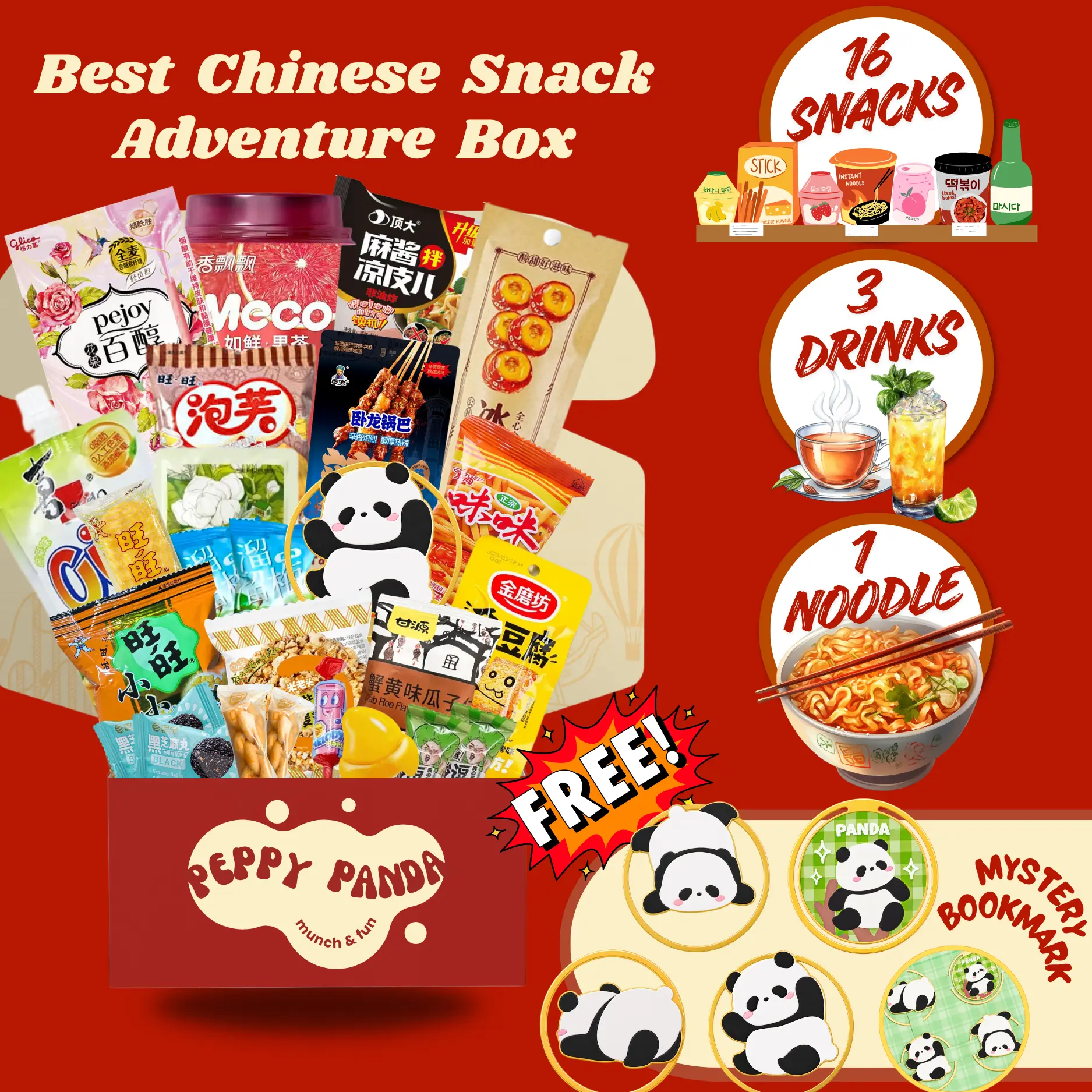 Peppy Panda Snack Adventure Box (Free Panda Bookmark)