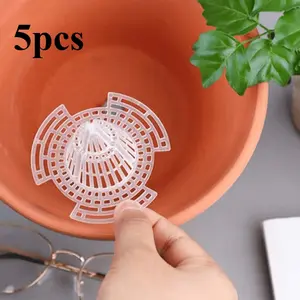 5pcs Flower pot gasket Cone shaped volcanic flowerpot mat Plastic mesh Succulent root Breathable and root rot resistant grid