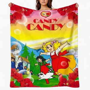 Candy Candy Anime Flannel Throw Blanket, Ultra Soft Cozy Fuzzy Plush Blanket for Couch Bed Sofa, Lightweight All-Season Warm Blanket for Fans & Home Decor, Perfect Gift for Her