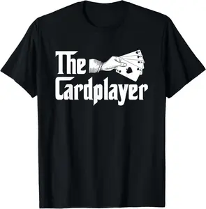 Cotton Graphic Tees Streetwear The Cardplayer - Funny Poker Card Player Casino Gambler T-Shirt